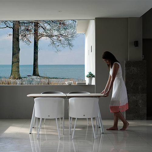 ZUPY Extension Table Teak & Dining Chair (4 Chairs)