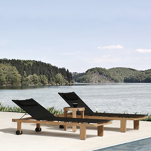 HACIENDA Sunbed Sling & Side Table HPL