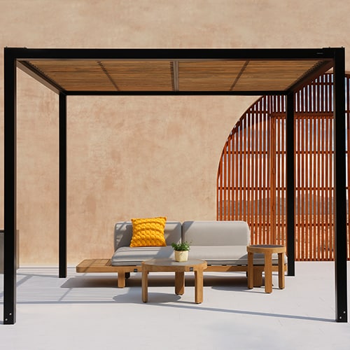 HACIENDA Right Hand Sectional Teak & SOMBRERO Canopy