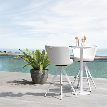 STIZZY Pedestal Bar Table & Swivel Bar Chair