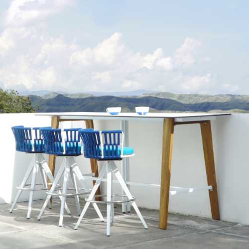 SATO Bar Table & DAISY RAE Swivel Bar Chair