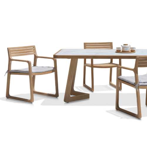 ESTATE Rectangular Dining Table HPL & Dining Armchair