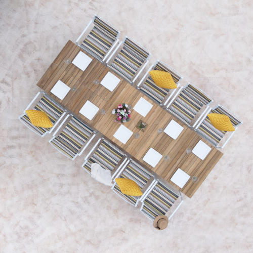 MAXXIMUS Extension Table & STRIPE Stackable Armchair