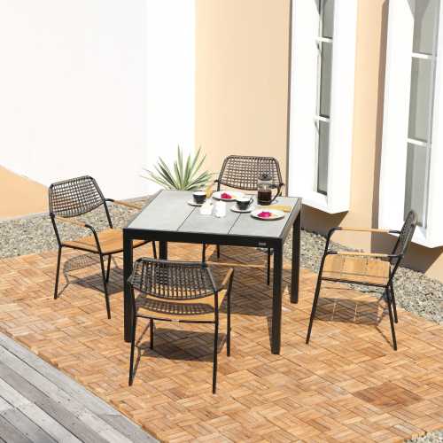 MEIKA Stacking Chair & ALLUX Dining Table