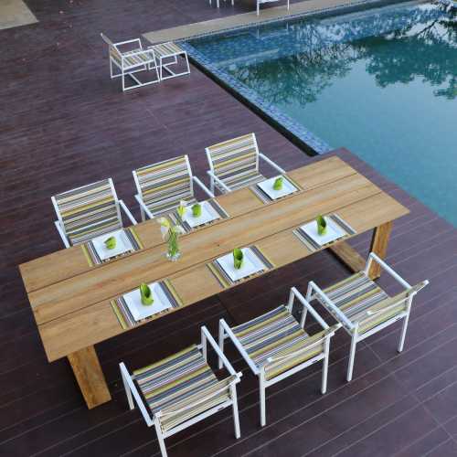 STRIPE Stackable Arm Chair & BIG DADDY Table