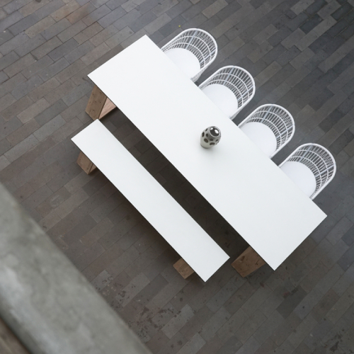 AIKO Dining Table & BONO Dining Chair Aluminum