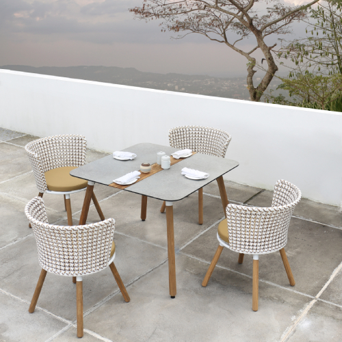 DAISY MAE Dining Chair Teak Legs & Dining Table Square