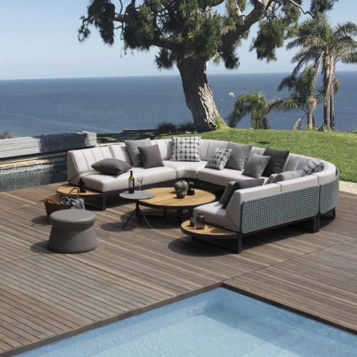 MUNIA MO U-SHAPE Configuration 3 (Teak) & Low Table (Teak)