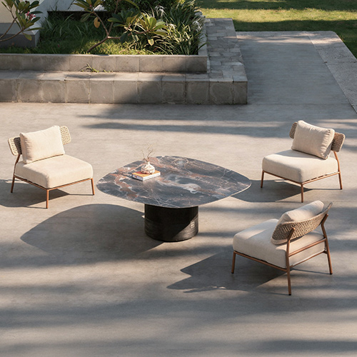 LABUAN Organic Low Dining Table, CLARA Wing Chair